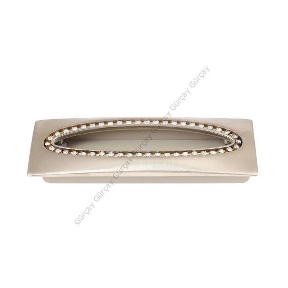 Gürçay Sıralı Taşlı Gömme Çekmece Kapak Kulpu 96mm - Resim 4