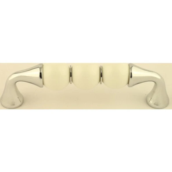 İris Porselen Kulp Beyaz Krom 96mm (2 Adet) - Resim 2