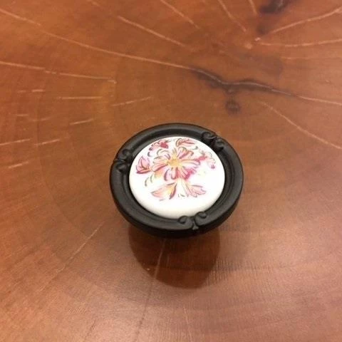 Narin Porselen Siyah Pembe Çekmece Kapak Kulpu (2 Adet) - Resim 2