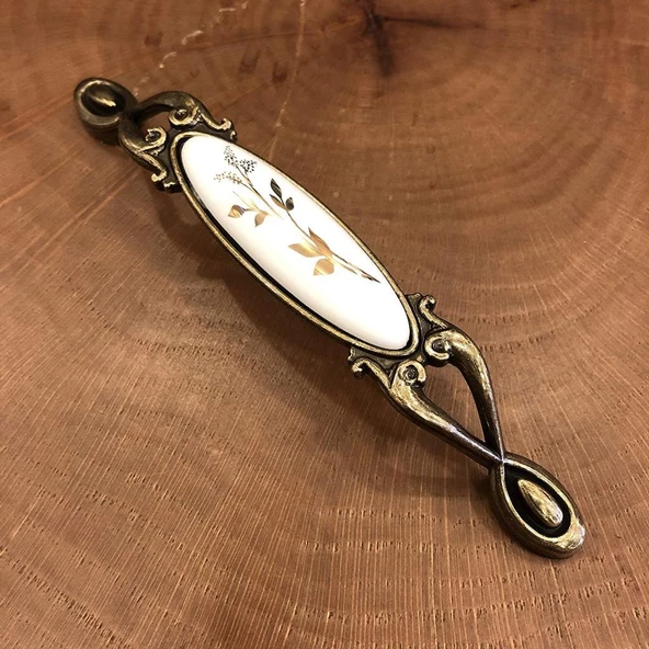 Narin Porselen Antik Çekmece Kapak Kulpu - 2 Adet - 8