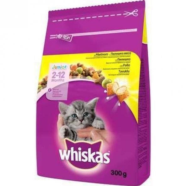 Whiskas Kuru Tavuklu Yavru Kedi Maması 300 Gr