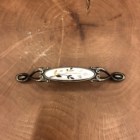 Narin Porselen Antik Çekmece Kapak Kulpu - 2 Adet - 6