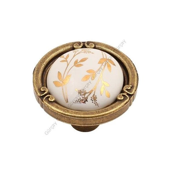 Narin Porselen Antik Çekmece Kapak Kulpu - 2 Adet - 2