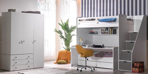 Ranza Urlu SMART 90451 Genç oda Masa Karyola Yavru Karyola Dolap Şifonyer ElYapm - 9