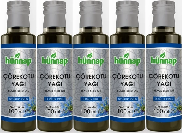 Hünnap Çörekotu Yağı 100ML (Soğuk Pres) (5 Li Set)