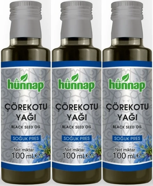 Hünnap Çörekotu Yağı 100ML (Soğuk Pres) (3 Lü Set)