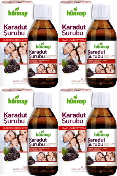 Hünnap Karadut Şurubu 50ML (4 Lü Set)