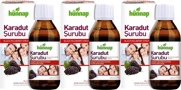 Hünnap Karadut Şurubu 50ML (3 Lü Set)