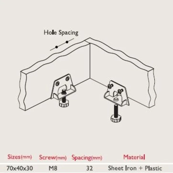 Gürçay Mobilya Ayağı 32mm (4 Adet) - Resim 2