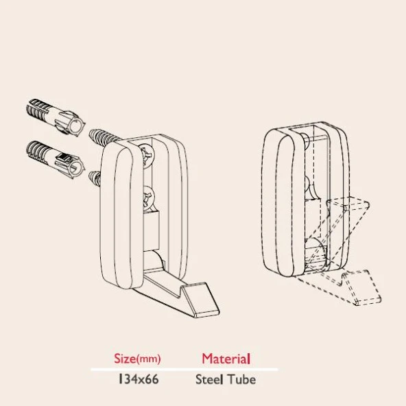 Kapanabilir Elbise Askısı Mat Metalik (2 Adet) - 3