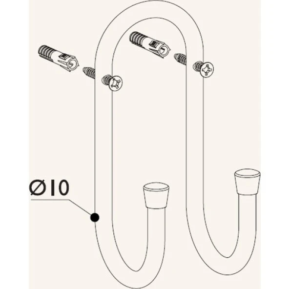 Gürçay Süpürge Raket Askısı Çok Amaçlı Askı 23.136.02 - 3