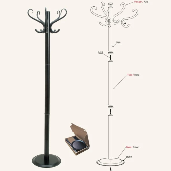 Portatif Ayaklı Elbise Askısı 60mm - 2