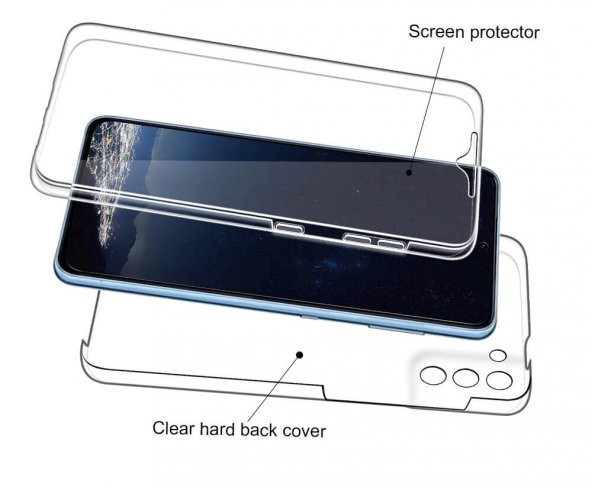 Samsung Galaxy S21 Plus 360 Derece Şeffaf Silikon Kılıf Komple Koruma - 6