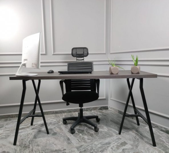 Dekoratif Çalışma Masası Ofis Ve Büro Laptop Bilgisayar Masası Metal - 2
