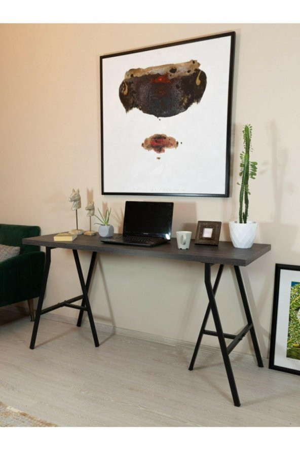 Dekoratif Çalışma Masası Ofis Ve Büro Laptop Bilgisayar Masası Metal - 9