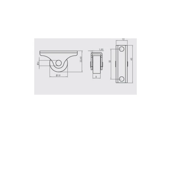 Mobilya Tekeri Sabit H22mm (4 Adet) - 3