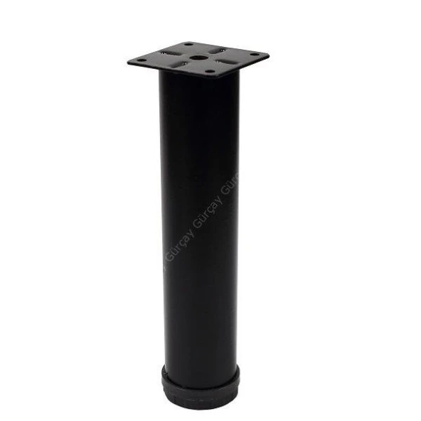 Metal Mobilya Ayağı Siyah Çap 42mm - 20cm (4 Adet)