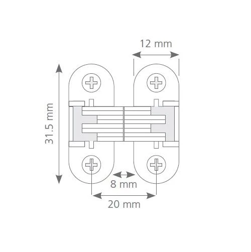 Plastik Oval Masa Menteşesi Zamak Gövde (2 Adet) - 2