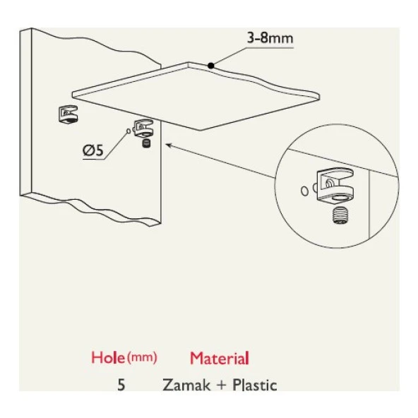 Gürçay Hırdavat Cam Raf Tutucu Vidalı 4 Adet - 2