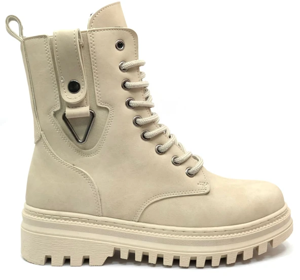 Mehtap Süs Üçgen Toka Detaylı Kaymaz Taban Kadın Postal Bot - Resim 6