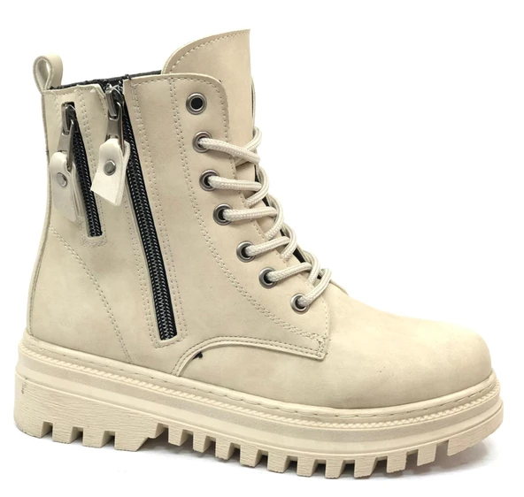 Mehtap Çift Fermuar Detaylı Kaymaz Taban Kadın Kısa Postal Bot ürün görseli