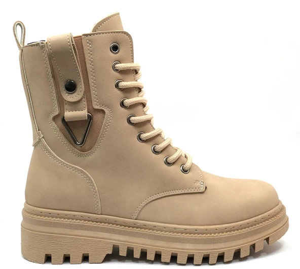 Mehtap Süs Üçgen Toka Detaylı Kaymaz Taban Kadın Postal Bot ürün görseli 1