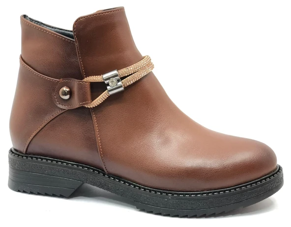 Mehtap Önü Taş Detaylı Düz Kaymaz Taban Kadın Bot ürün görseli 1