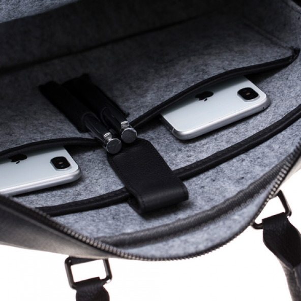 Bouletta Sardis Deri Notebook Evrak Çantası FL1 Siyah - 5