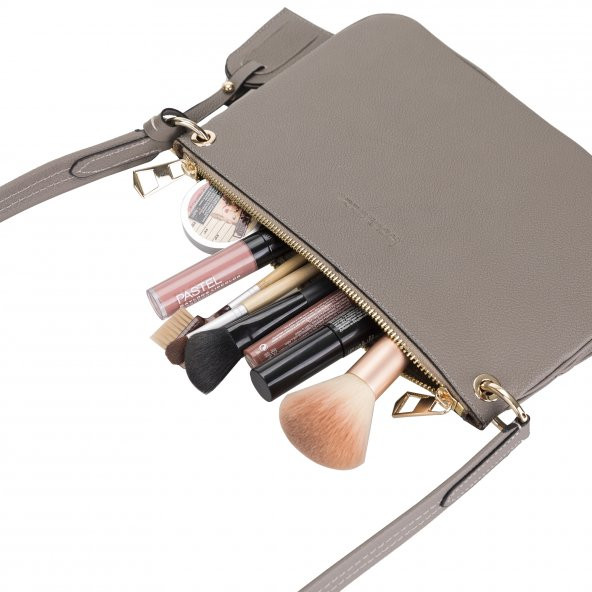 Bouletta Jane Deri Kadın Çantası DRP3 Gri - 3