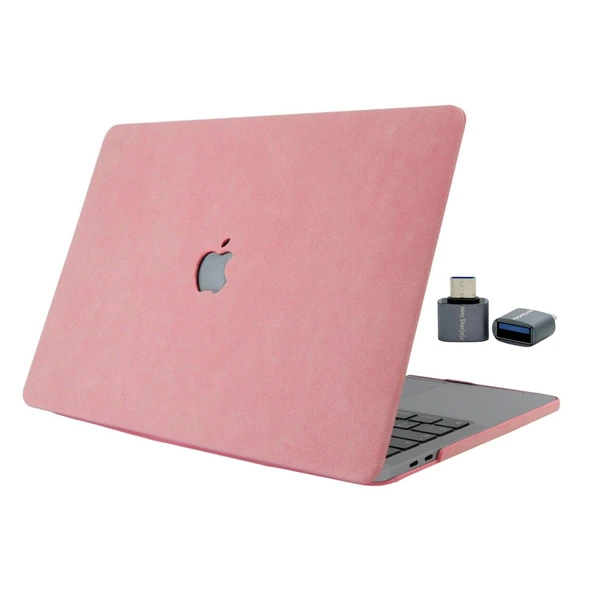 MacBook Pro 13 Kılıf Süet Dokulu Kadife Soft Touch Sert Hard Case USB-C Darbe Çizilme Koruma - Resim 4