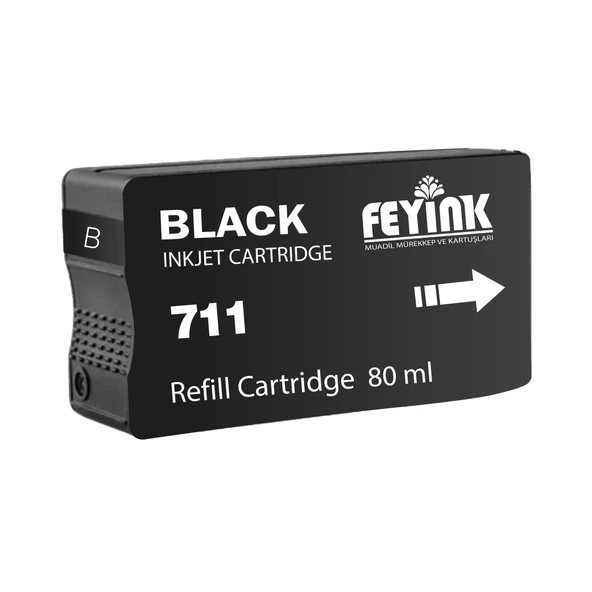 Feyink HP 711 Black (K) Orijinal Mürekkep Dolumlu Feyink Kartuş 80ml Siyah ürün görseli