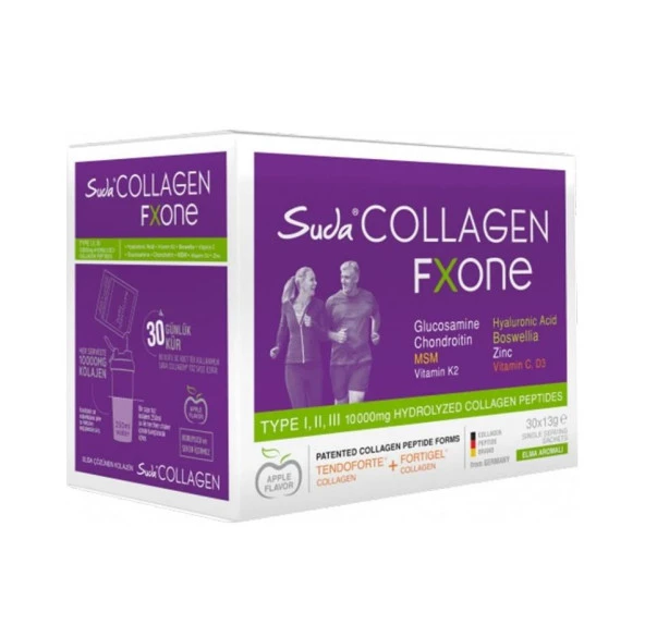 Suda Collagen Fxone Elma Aromalı 30 x 13gr Toz Saşe