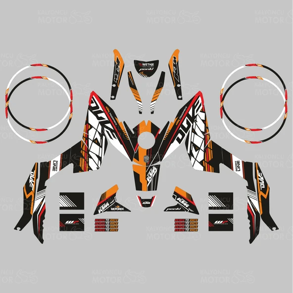 KTM Duke 125 Sport Line Sticker Seti - 2