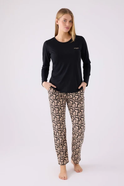 Pierre Cardin PC8891 Kadın Siyah Pijama Takım