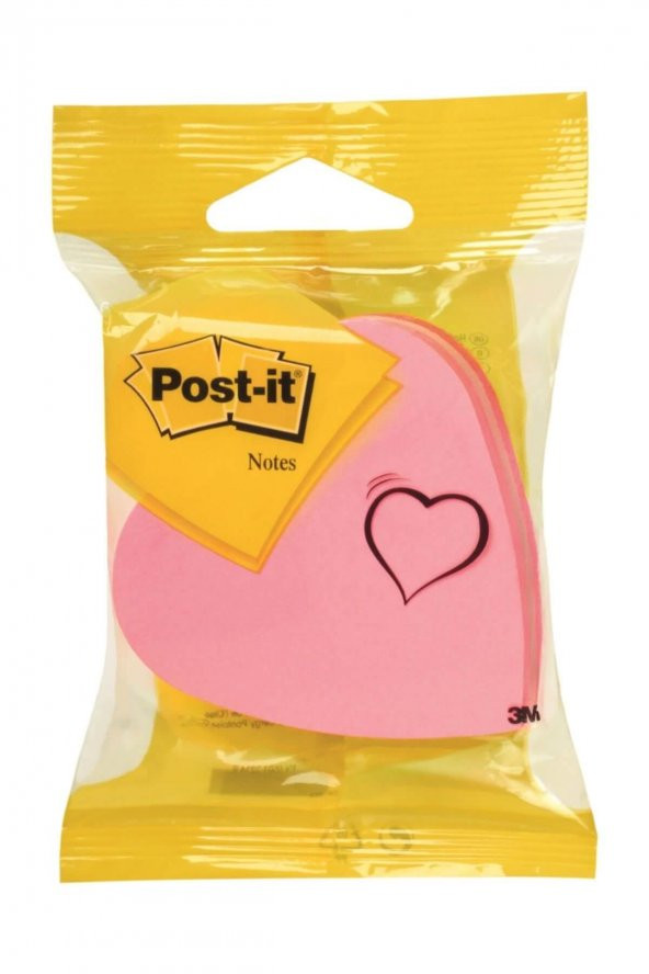 Post-it Yapışkanlı Not Kağıdı Kalp Şeklinde 225 Yaprak 2007H