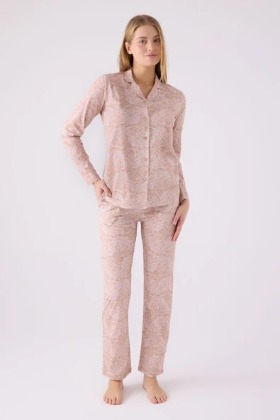 Pierre Cardin PC8880 Kadın Pembe Gömlek Pijama Takım