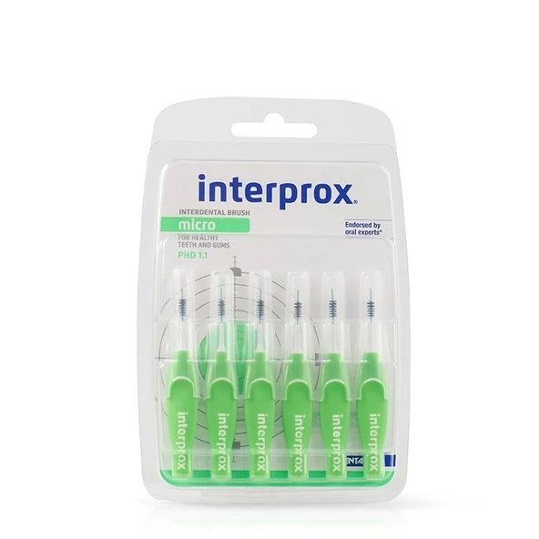 Interprox Interproximal Micro PHD 1.1 Arayüz Fırçası 6 Adet YEŞİL ürün görseli 1