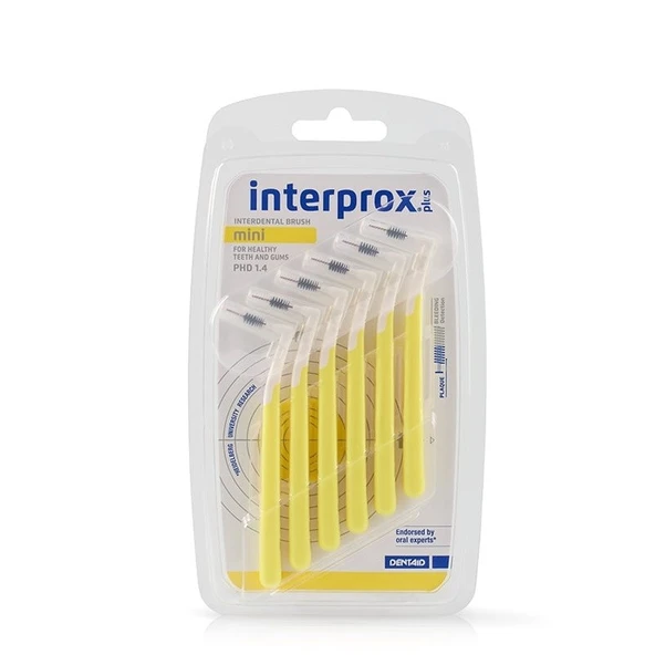 Interprox Plus Mini Conical PHD 1.4 Arayüz Fırçası 6 Adet SARI ürün görseli