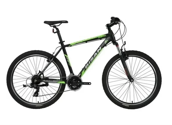 BİSAN MTX 7050 ERKEK DAĞ BİSİKLETİ 43CM V 26 JANT 21 VİTES MAT SİYAH YEŞİL ürün görseli 1