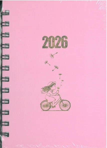 Özkan 2026 Spiralli Ajanda 12x17 Sert Kap.pembe Hafta Sonları Birleşik ürün görseli 1