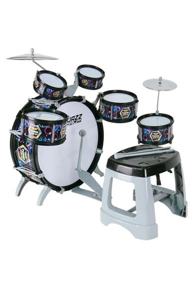 Rennes RKD-08BK 2-5 Yaş Çocuklar İçin Oyuncak Bateri Seti Eğitici Müzik Aleti Siyah ürün görseli