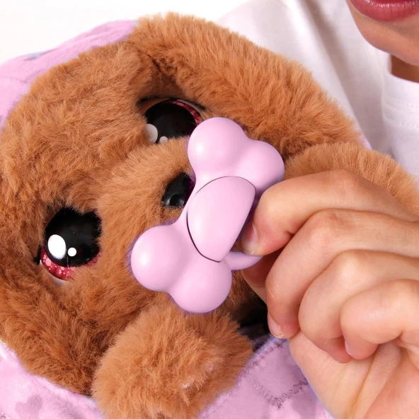 Baby Paws Sesli Yavru Köpek Peluş 20 Cm Cocker Pembe Çanta - 4