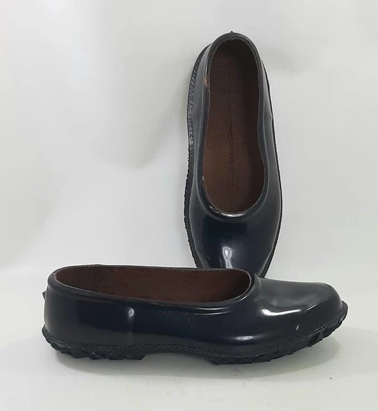 Arısan Galoş Siyah Astarlı  Yumuşak Mest Bayan Ayakkabısı - 5