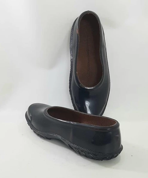 Arısan Galoş Siyah Astarlı  Yumuşak Mest Bayan Ayakkabısı - 4