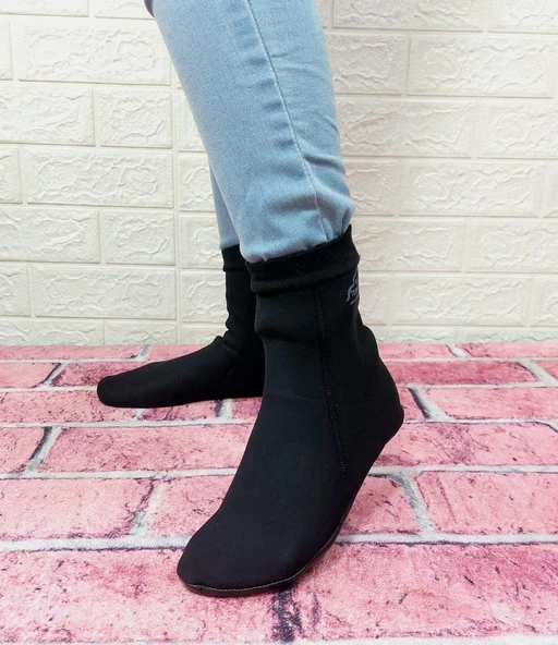 Hakiki Deri Tabanlı Termal Mest Konçlu Termal Çorap - 10