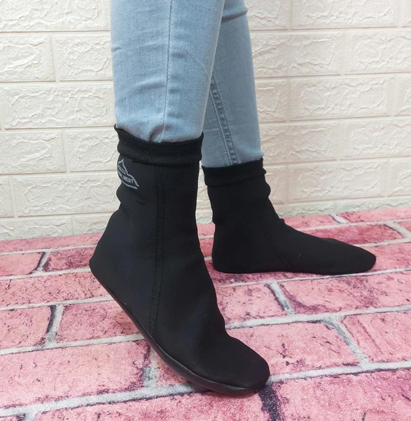 Hakiki Deri Tabanlı Termal Mest Konçlu Termal Çorap - 8