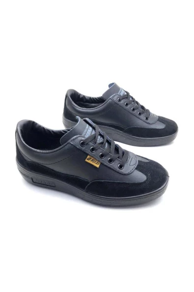 Mekap Klasik Siyah Renk Hakiki Deri Dayanıklı İş Arazi Ayakkabı - 4