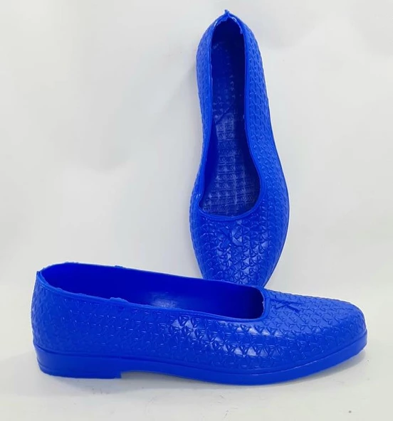 Makosen Lacivert Plastik Naylon Ayakkabı Düz Topuksuz - 5