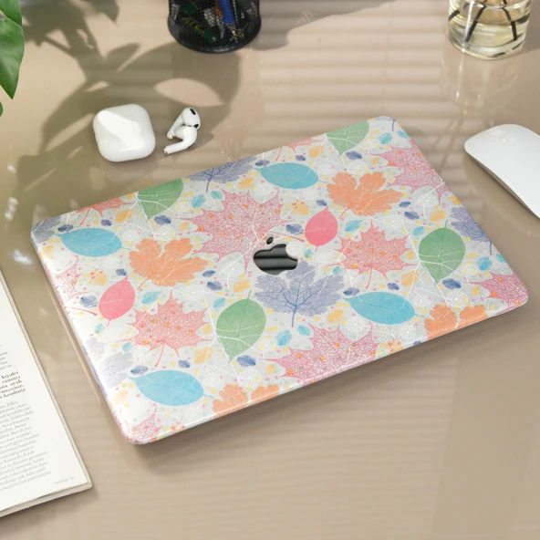 MacBook Pro 13 Kılıf Vinleks Deri Dokulu Sert Hard Case İnce Hafif Darbe Çizilme Koruma - Resim 4