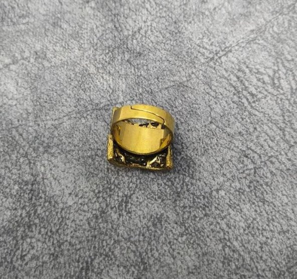 Hdmarketim Swaroski Taşlı Otantik Tasarım Kadın Yüzük Gold Renk - Resim 2